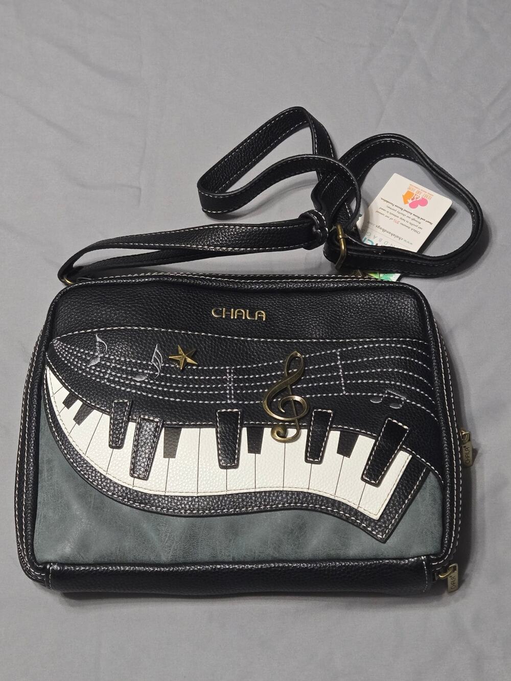 Chala Piano Keys Music Companion Organizer Crossbody Purse